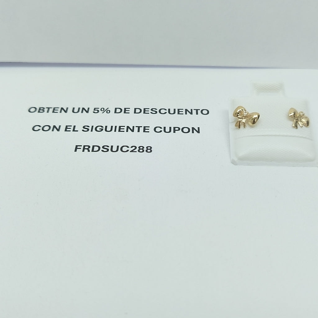 BROQUELES BROQUEL FIG MOÑO C CIRCONIA 14K 0.2441 GR (NUEVO)