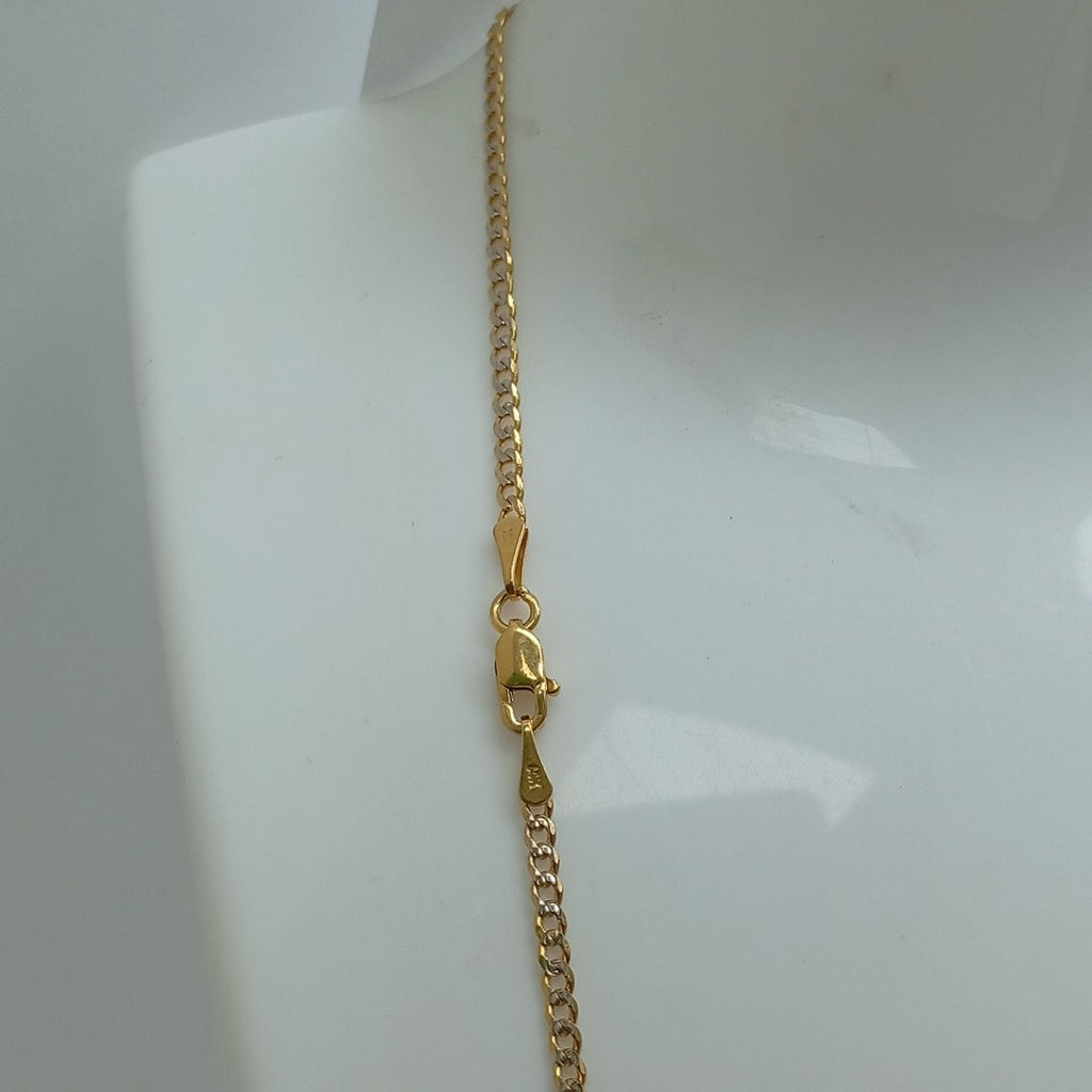 CADENAS BARBADA DIAMANTADA ORO 14K 60 CM 6.1 GR (NUEVO)