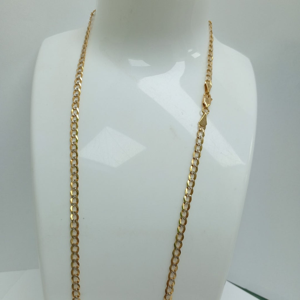 CADENAS BARBADA DIAMANTADA ORO 14K 55 CM 8.9 GR (NUEVO)
