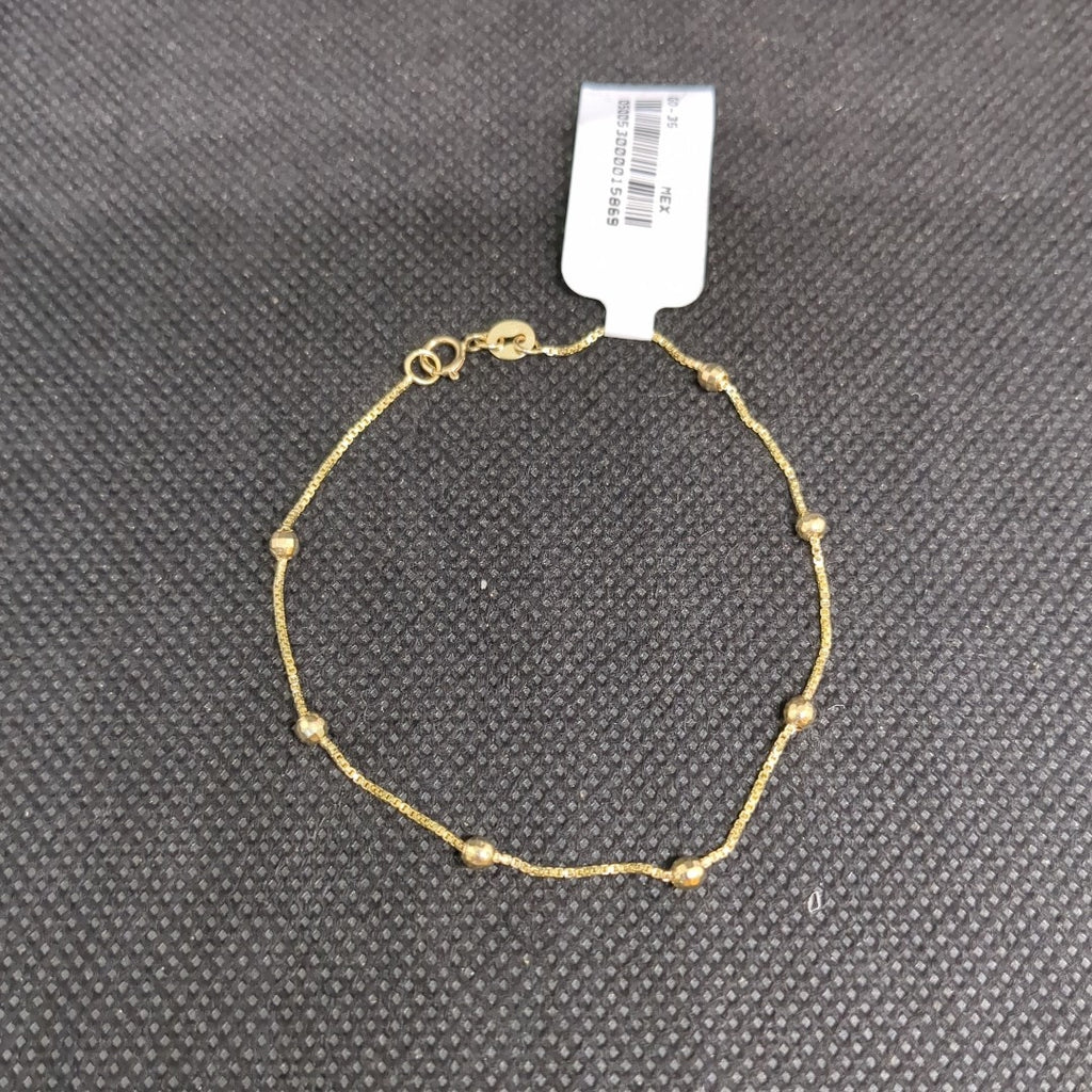 PULSERA ESPECIAL CON BOLITAS 14K 18 CM 1.4 GR (NUEVO)