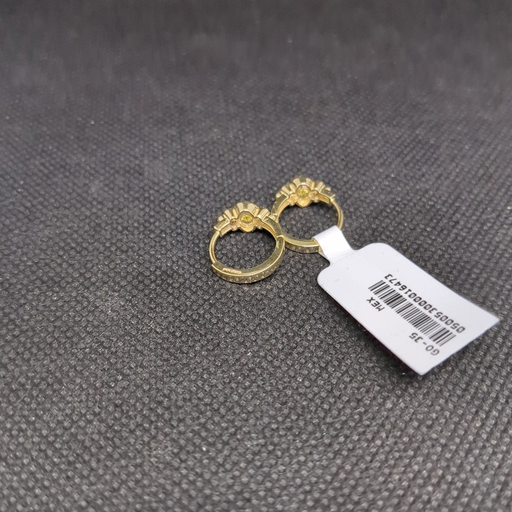 ARETES ARRACADAS CON CIRCONIAS Y PDRAS COL 14K 3.2 GR (NUEVO)