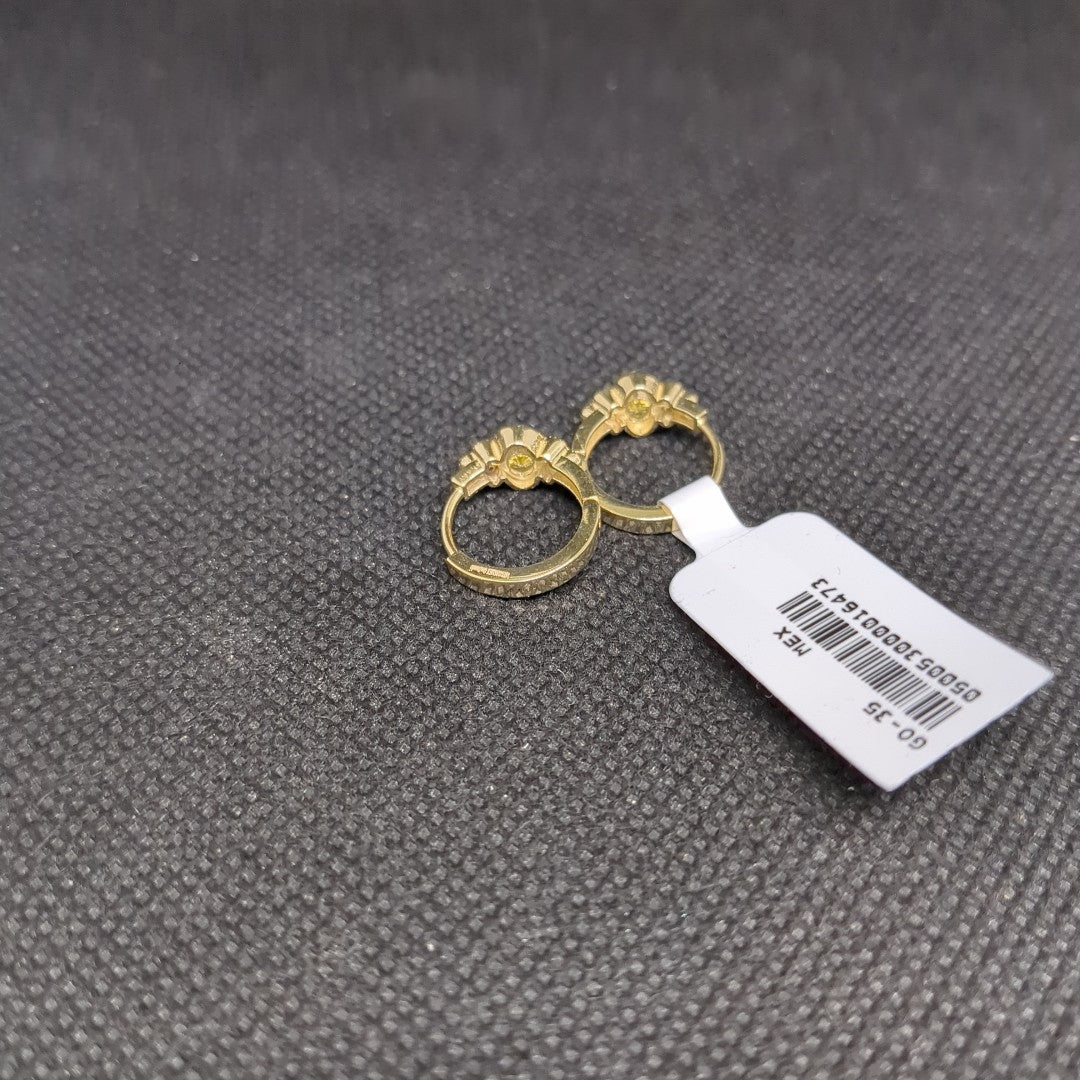 ARETES ARRACADAS CON CIRCONIAS Y PDRAS COL 14K 3.2 GR (NUEVO)