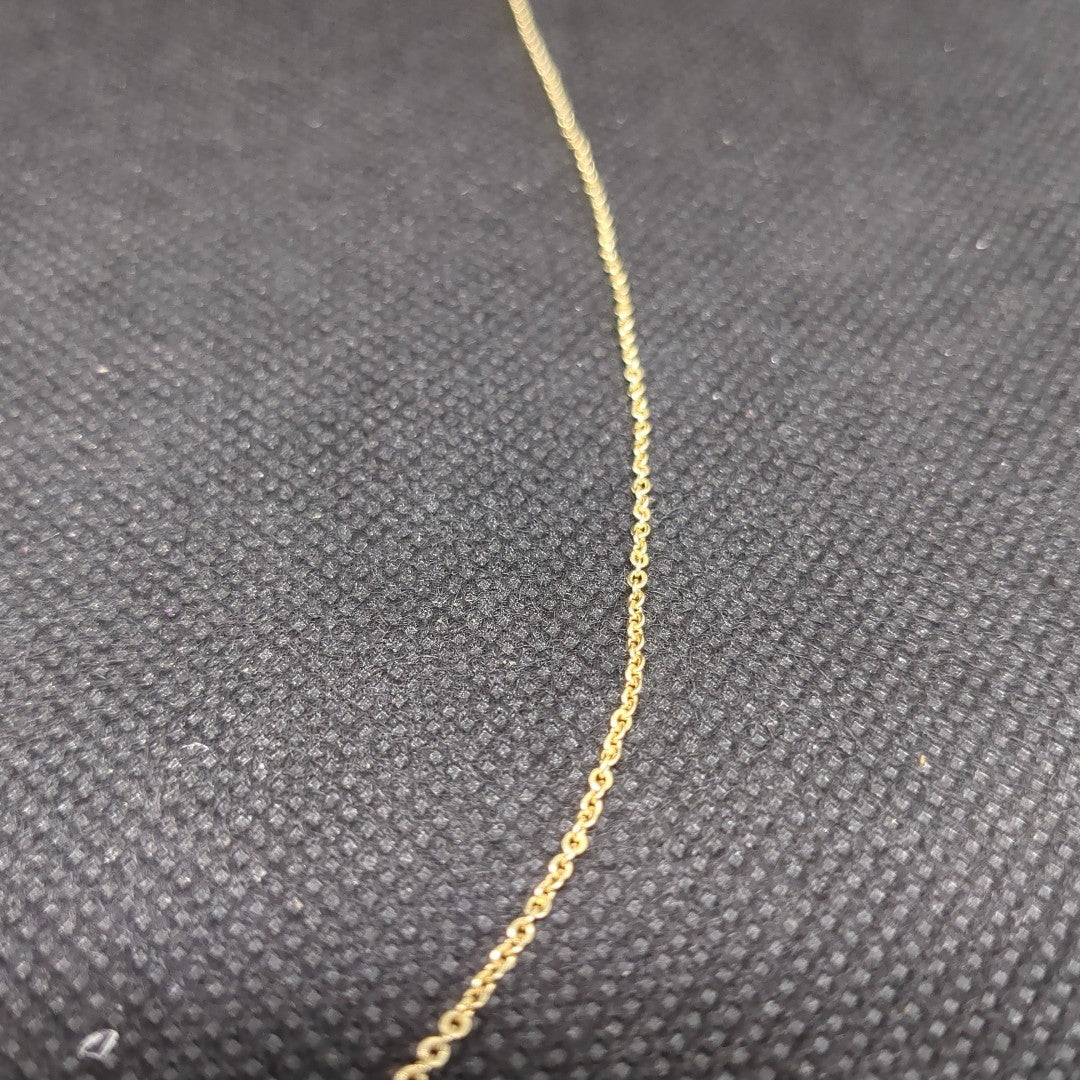 CADENA TEJIDO GARGANTILLA ESPECIAL C FLORES 14K 45 CM 3 GR (NUEVO)
