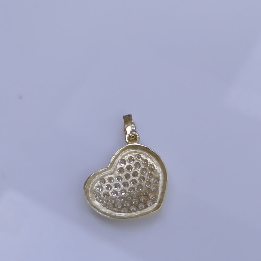 DIJE TEJIDO CORAZON CON CIRCONIAS 14K 1.8 GR (NUEVO)