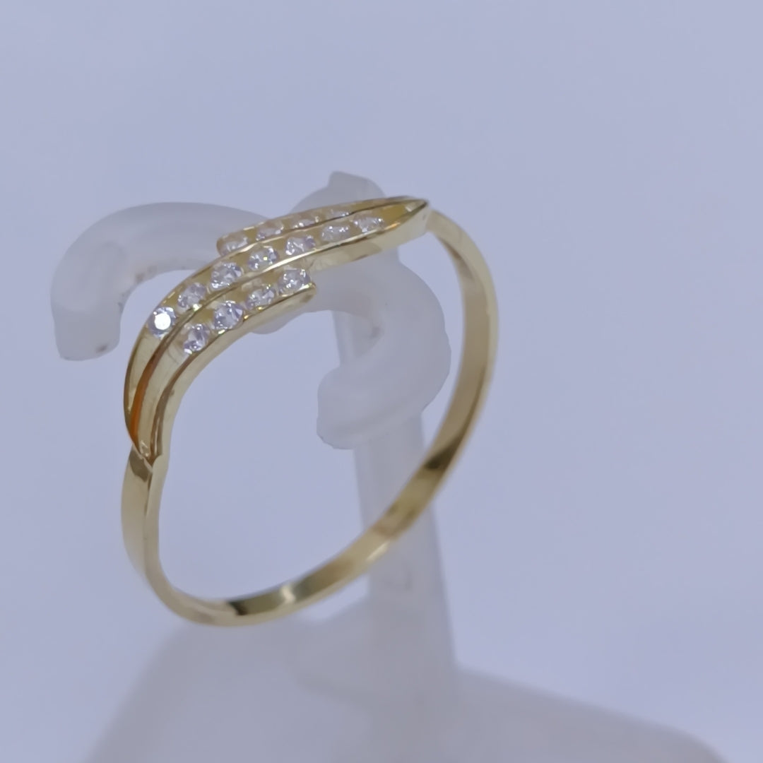 ANILLOS CON CIRCONIAS 14K TALLA 7 0.9 GR (NUEVO)