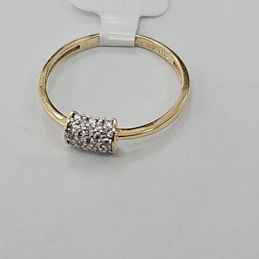 ANILLO ANILLITO C CIRCONIAS 14K 8 TALLA 1.3 GR (NUEVO)