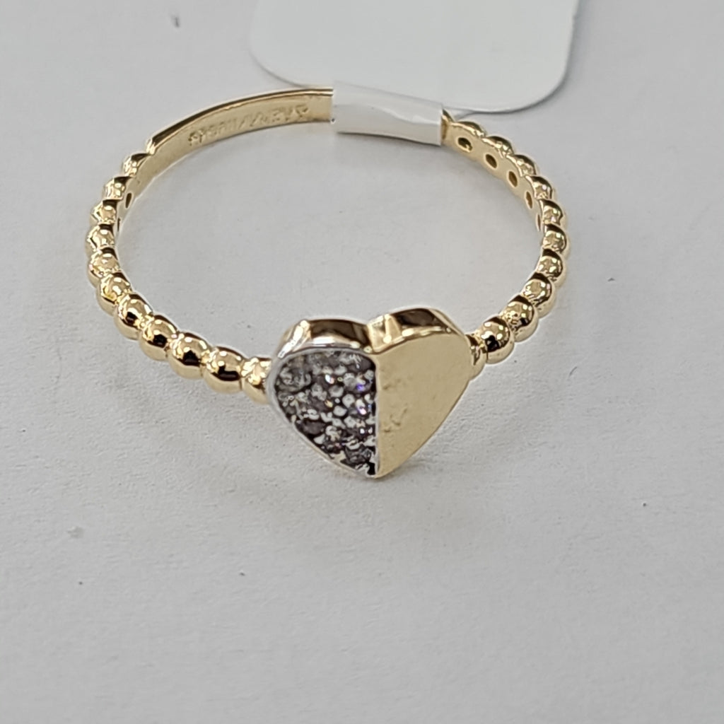 ANILLO ANILLITO FIG CORAZON C CIRCONIAS 14K 8 TALLA 1.6 GR (NUEVO)
