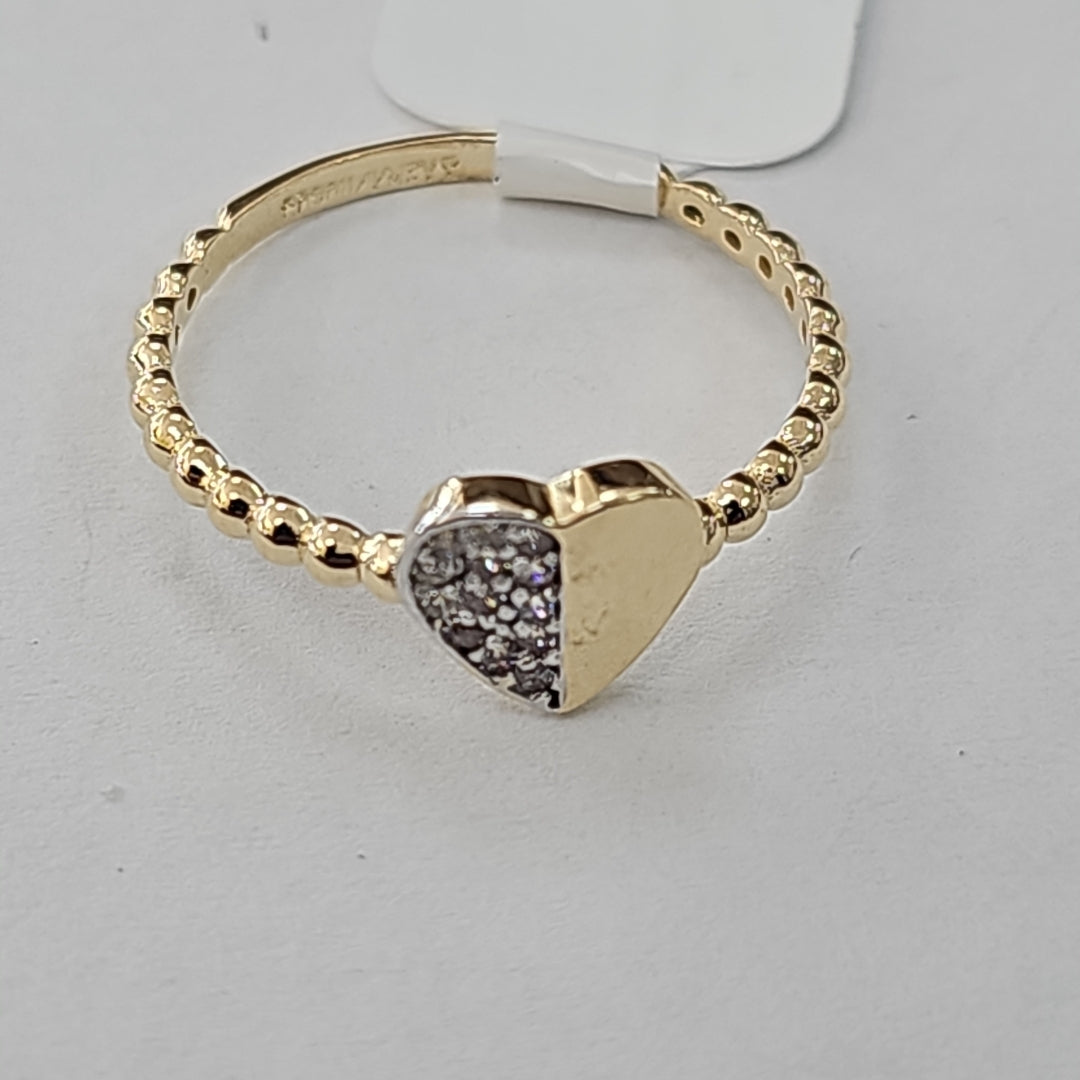 ANILLO ANILLITO FIG CORAZON C CIRCONIAS 14K 8 TALLA 1.6 GR (NUEVO)