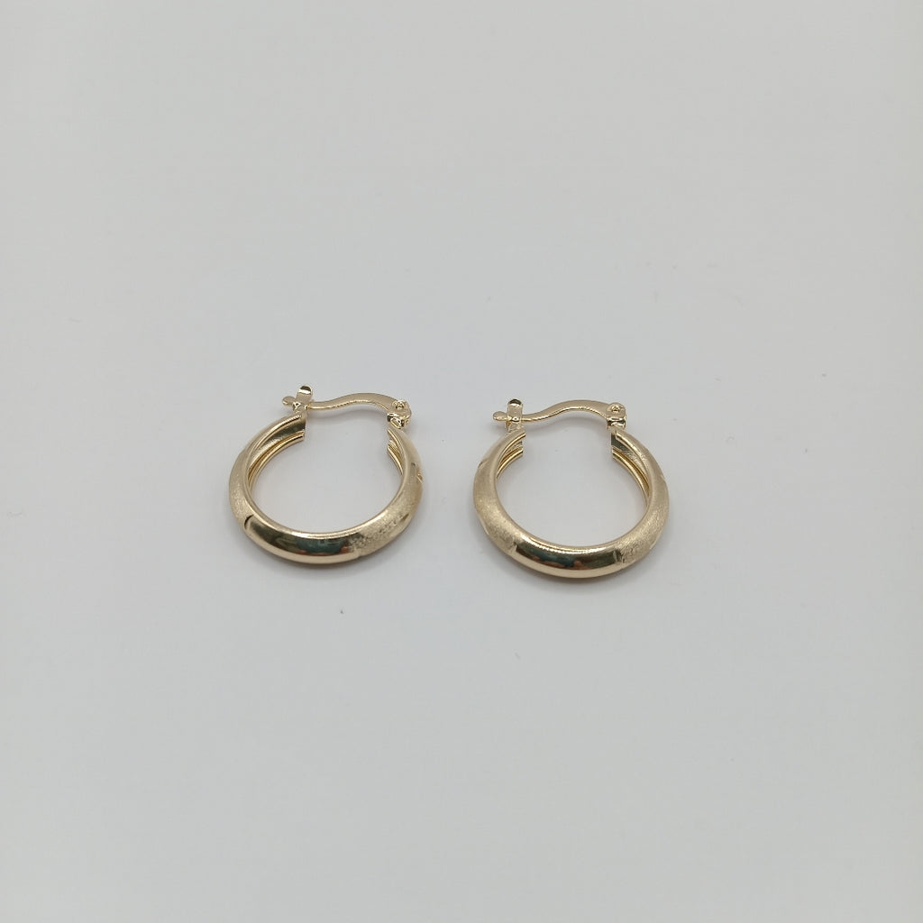ARETES TEJIDO ARRACADA SATINADA 14K 2.6 GR (NUEVO)