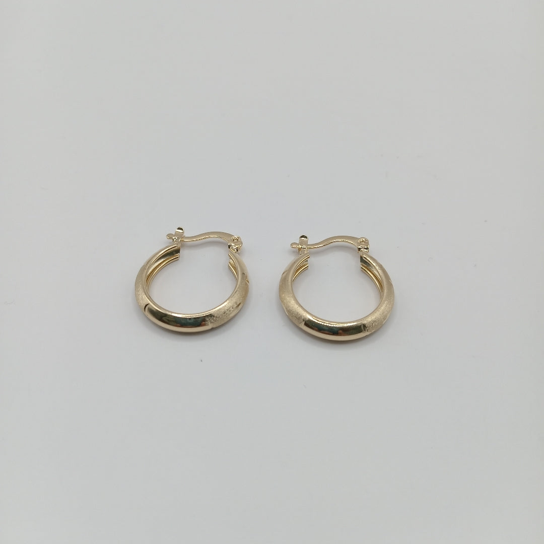 ARETES TEJIDO ARRACADA SATINADA 14K 2.6 GR (NUEVO)