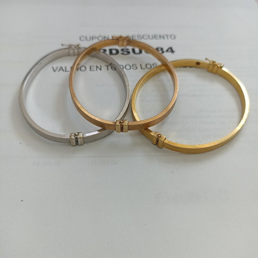 PULSERA RIGIDA ORO COMBINADO 14 K 18,80 GRMS (SEMINUEVO)