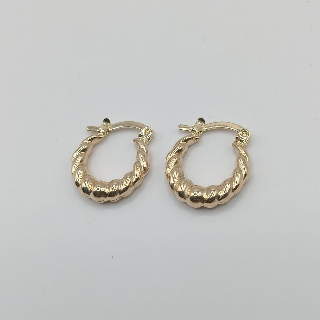 ARETES ARRACADAS TZL HUECAS 14K 1.5 GR (NUEVO)