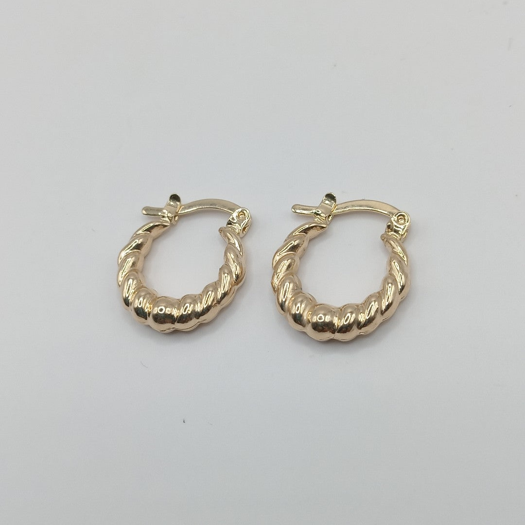 ARETES ARRACADAS TZL HUECAS 14K 1.5 GR (NUEVO)