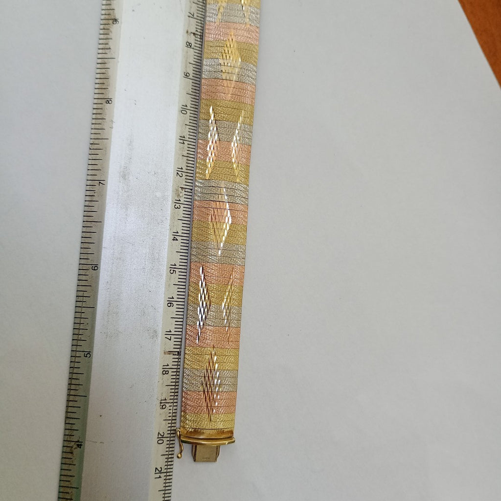 PULSERA ORO COMBINADO 14 K 22.7 GRMS (SEMINUEVO)