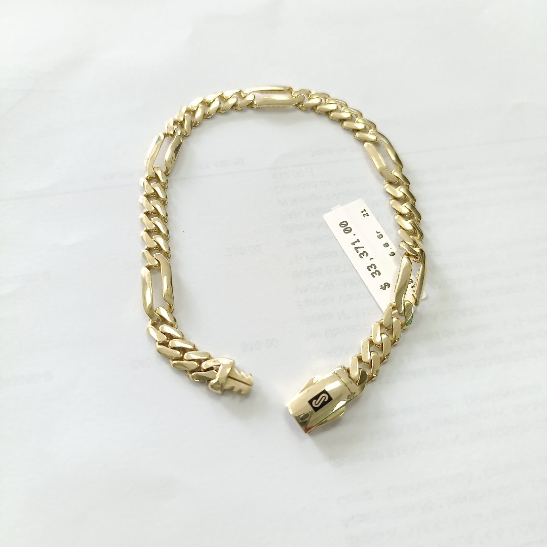 PULSERA CABALLERO MONACO ORO 10K 6.8 (NUEVO)