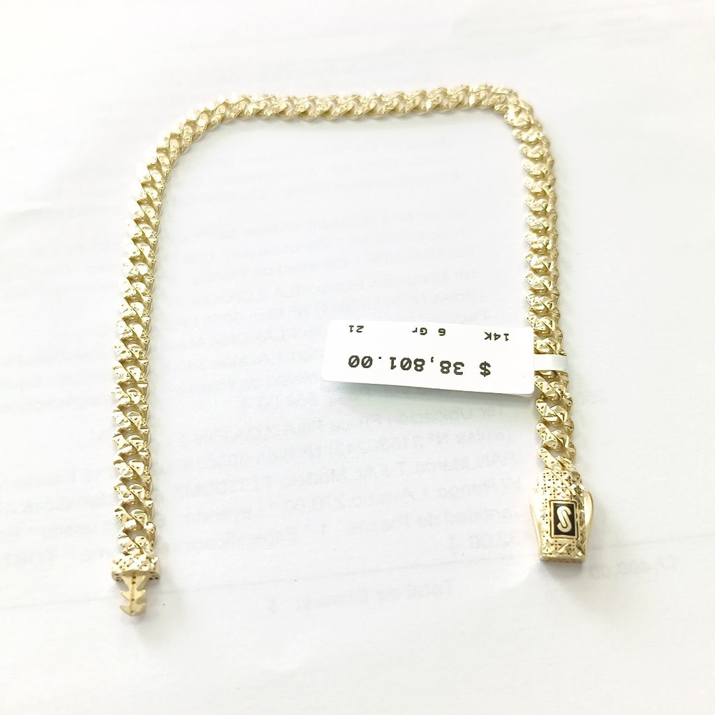 PULSERA CABALLERO MONACO ORO 14K 6 (NUEVO)
