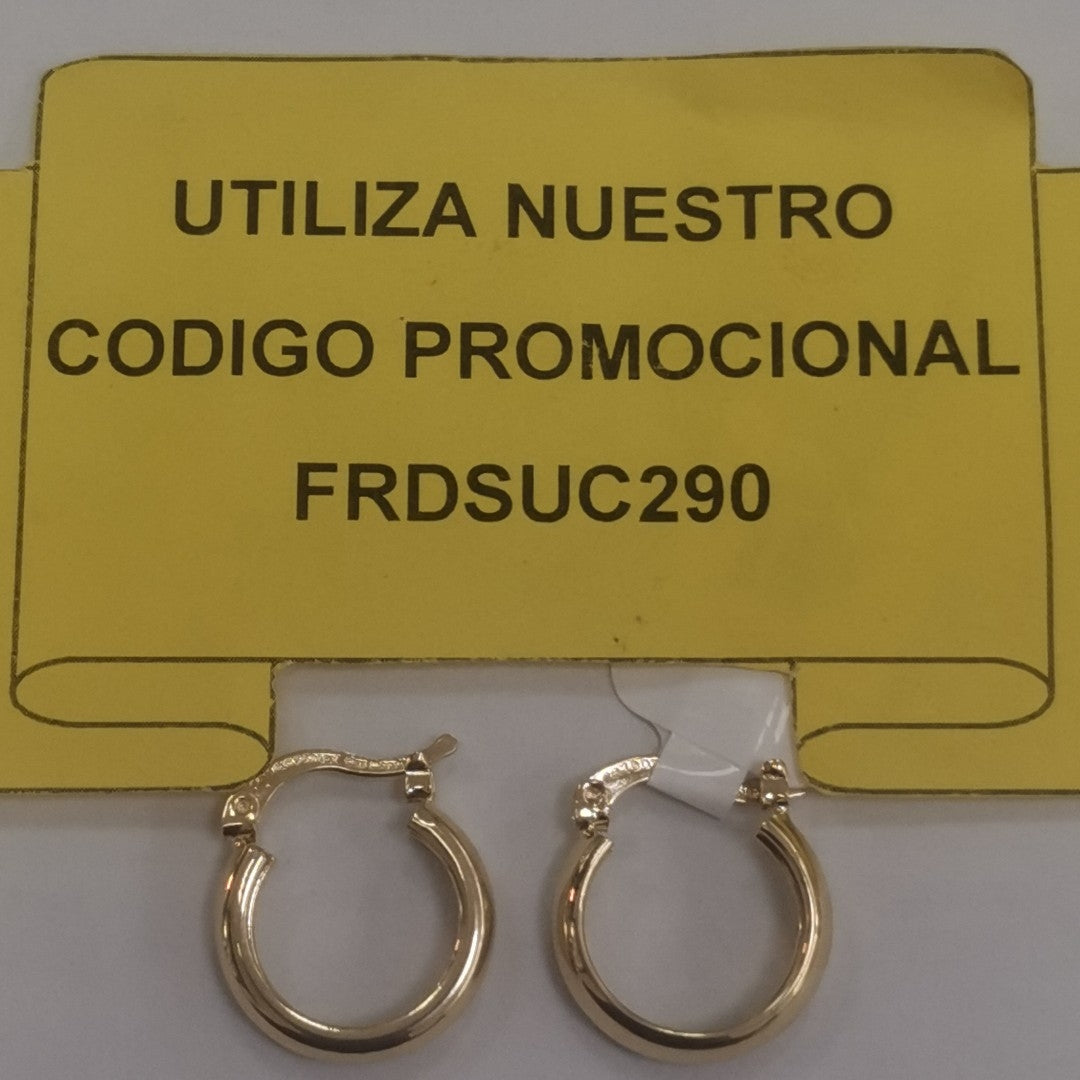 ARETES TEJIDO ARRACADAS LISAS 14K 2.1 GR (NUEVO)