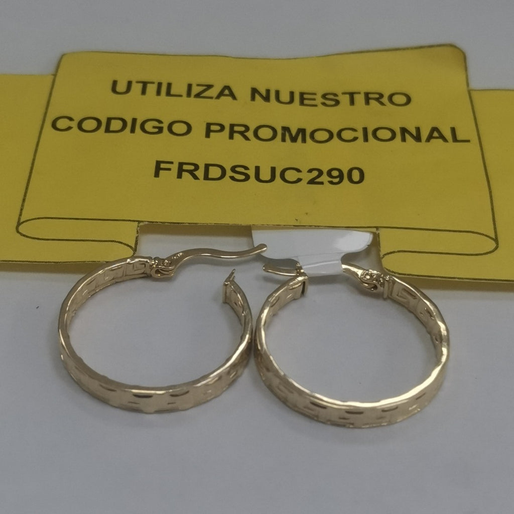 ARETES ARRACADA CON GRECAS 14K 2.2 GR (NUEVO)