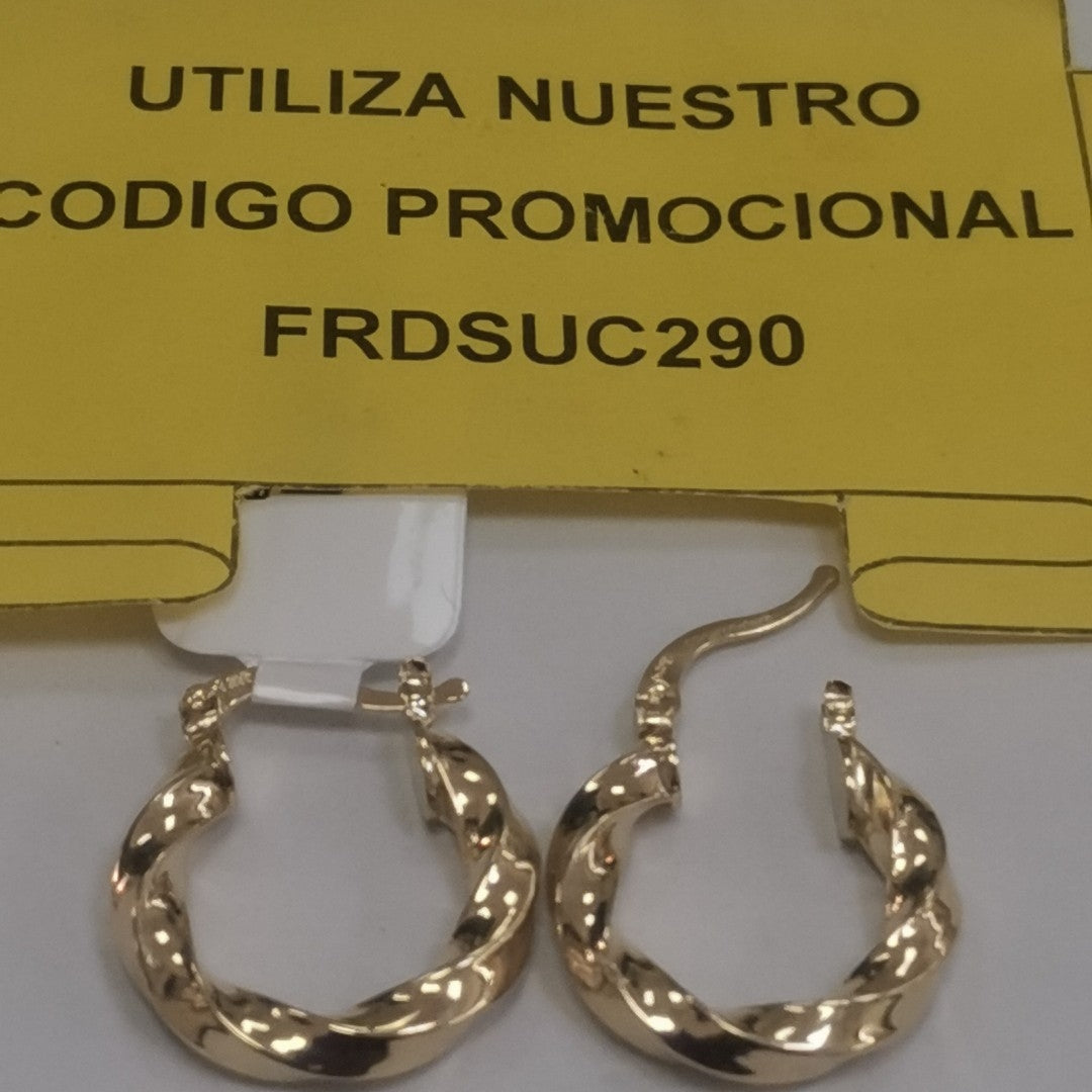 ARETES ARRACADA TORZAL 14K 1.9 GR (NUEVO)