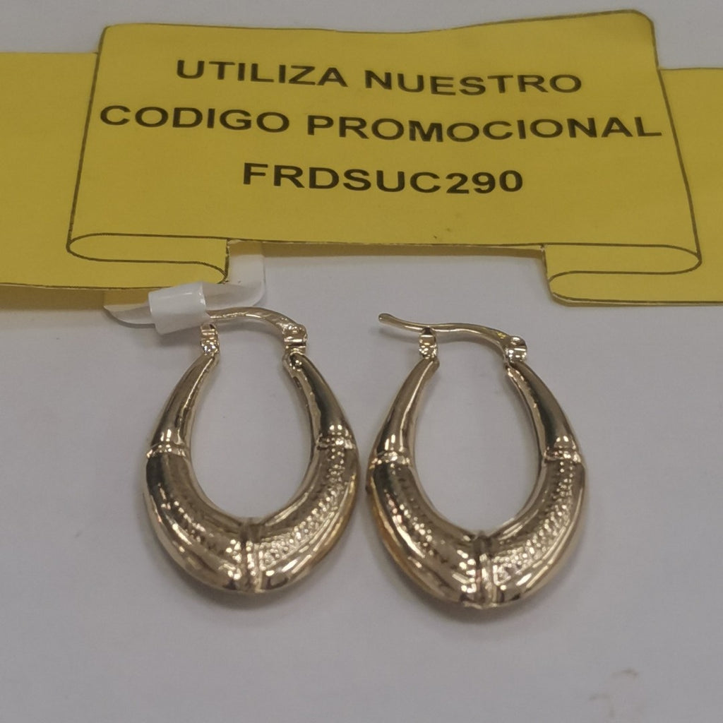 ARETES ARRACADAS ESTRIADAS 14K 2.7 GR (NUEVO)