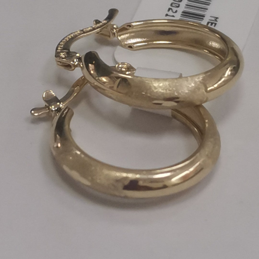 ARETES TEJIDO ARRACADA SATINADA 14K 2.6 GR (NUEVO)