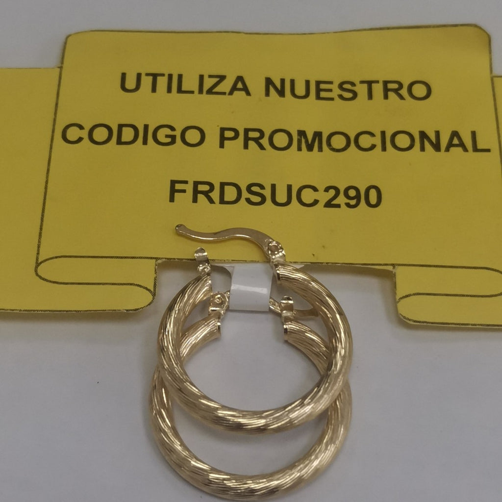 ARETES TEJIDO ARRACADAS ASTRIADAS 14K 3 GR (NUEVO)