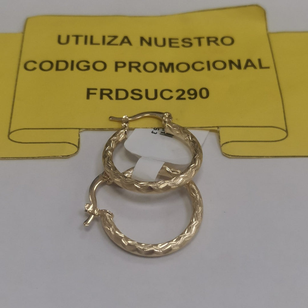 ARETES ARRACADAS LABRADAS 14K 2.1 GR (NUEVO)