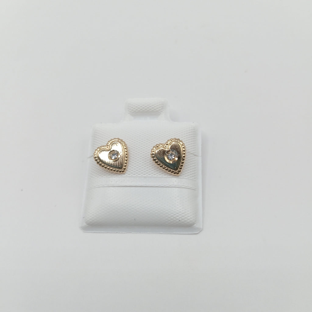 BROQUELES BROQUEL FIG CORAZON C CIRCONIA 14K 0.2614 GR (NUEVO)