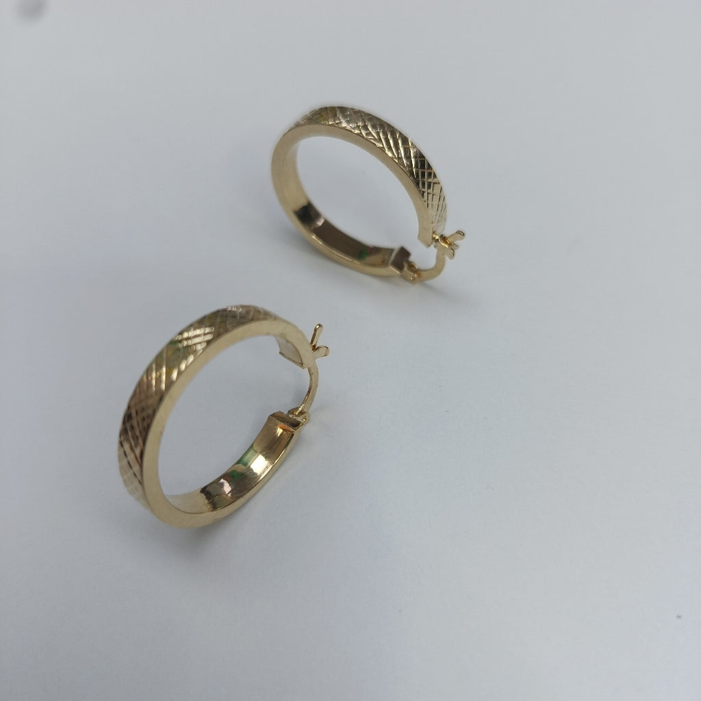 ARETES TEJIDO ARRACADAS FACETADAS 14K 2.9 GR (NUEVO)