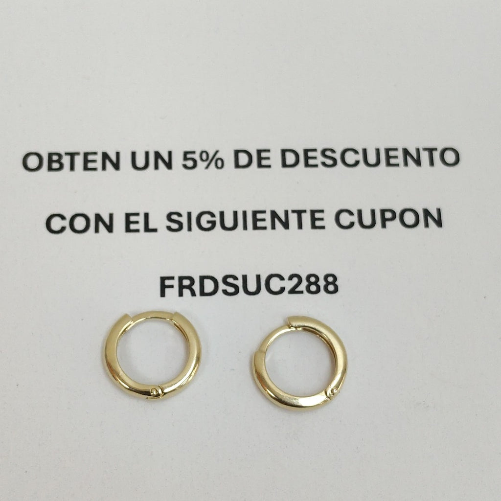 ARETES ARRACADAS LISAS 10K 1.2 GR (NUEVO)