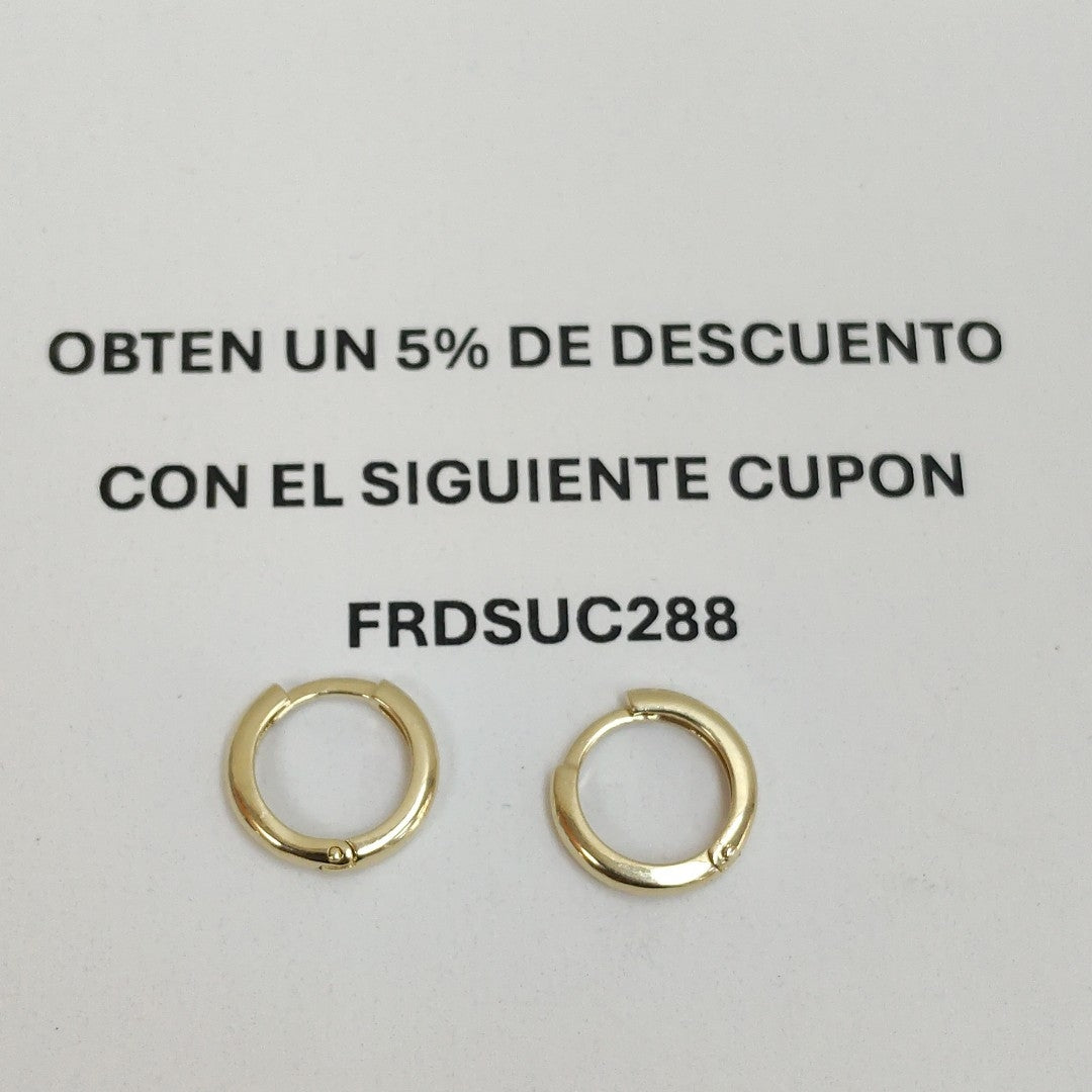ARETES ARRACADAS LISAS 10K 1.2 GR (NUEVO)