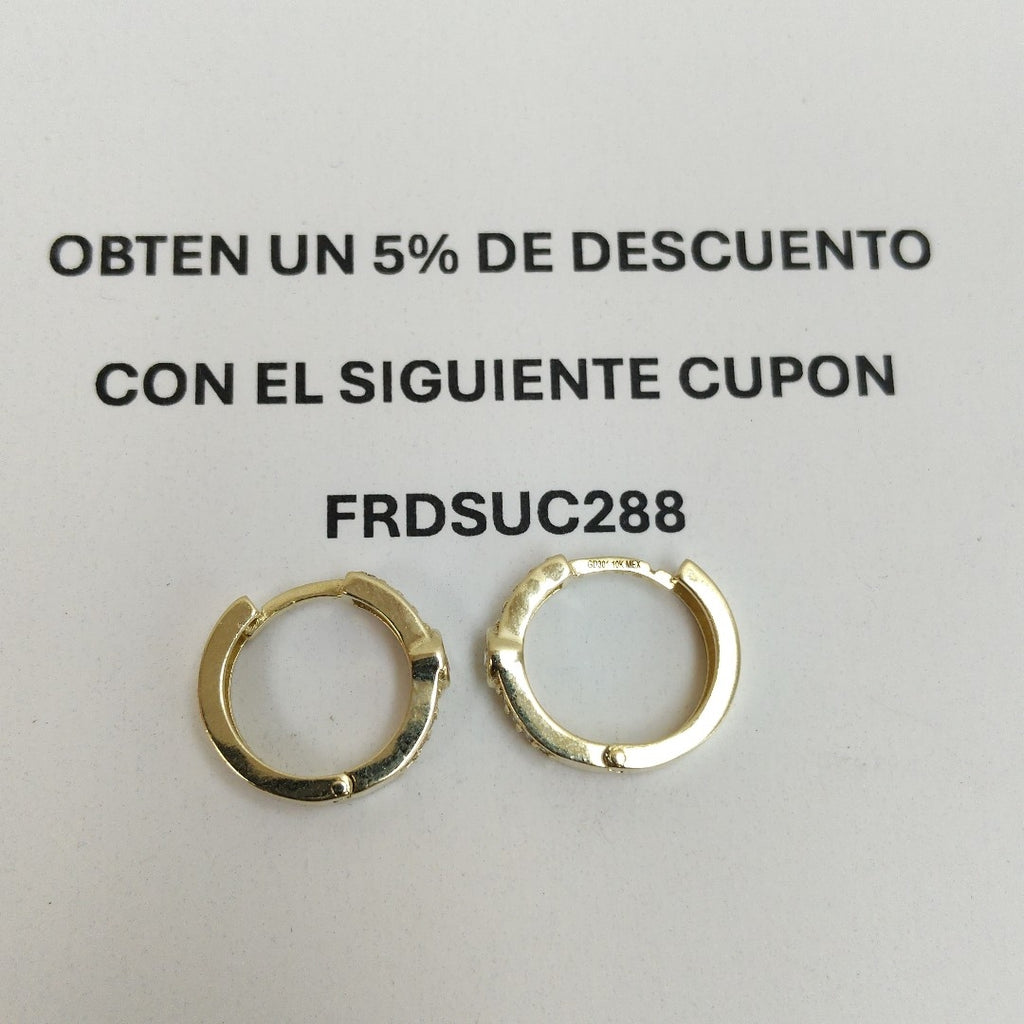 ARETES ARRACADAS C CIRCONIAS 10K 2.7 GR (NUEVO)