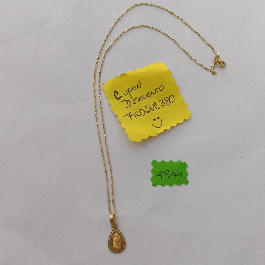 CADENA,MEDALLA RELIGIOSA ORO 10 K 2,30 GRMS (SEMINUEVO)
