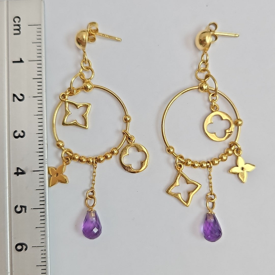 ARETES PAR ORO 14 K 6.8 GRMS (SEMINUEVO)