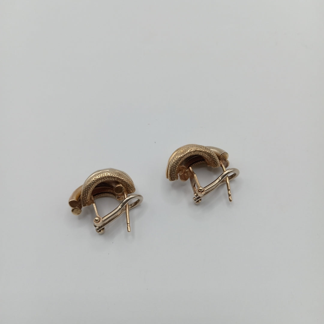 ARETES PAR ORO COMBINADO 14 K 4,60 GRMS (SEMINUEVO)