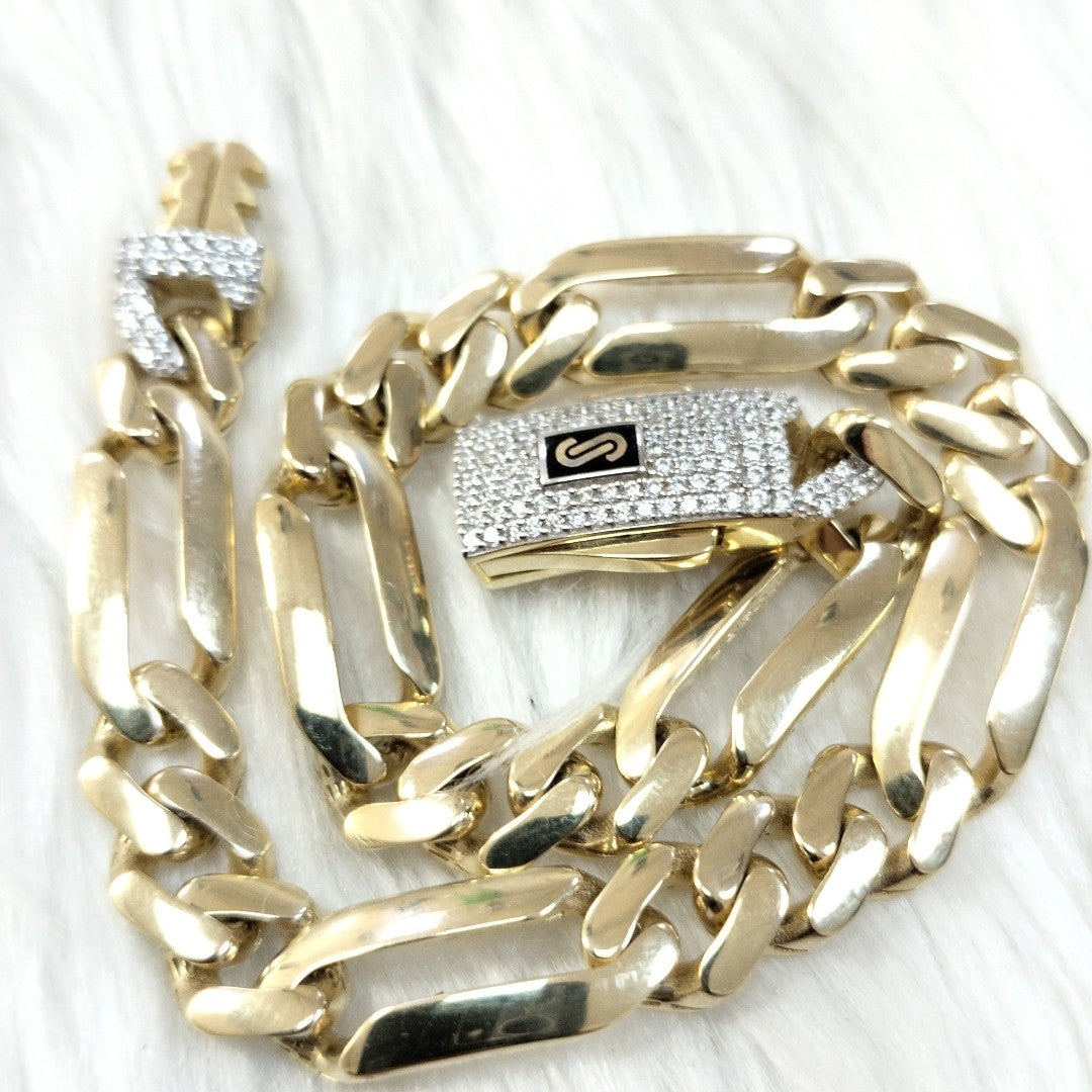 PULSERA CABALLERO MONACO ORO 10K 10.1 (NUEVO)