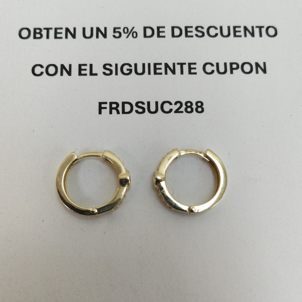 ARETES ARRACADAS C CIRCONIAS 10K 2.7 GR (NUEVO)