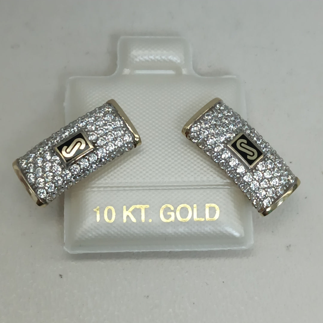 PAR ARETES MONACO ORO 10K 3.4 (NUEVO)