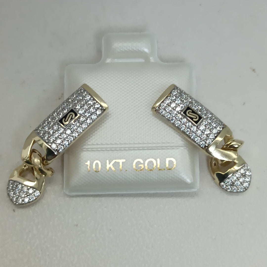 PAR ARETES MONACO ORO 10K 4.3 (NUEVO)