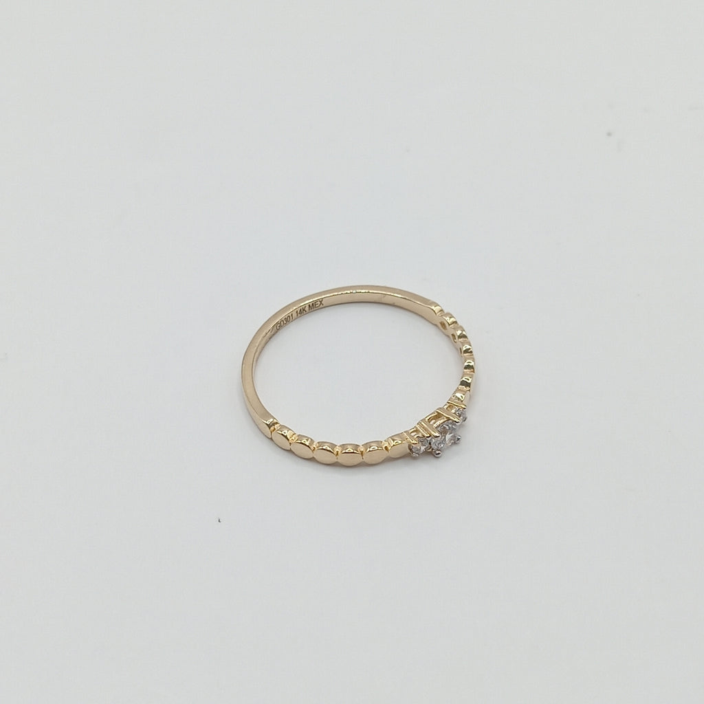 ANILLO ANILLITO C CIRCONIAS 14K 6.5 TALLA 1.1 GR (NUEVO)