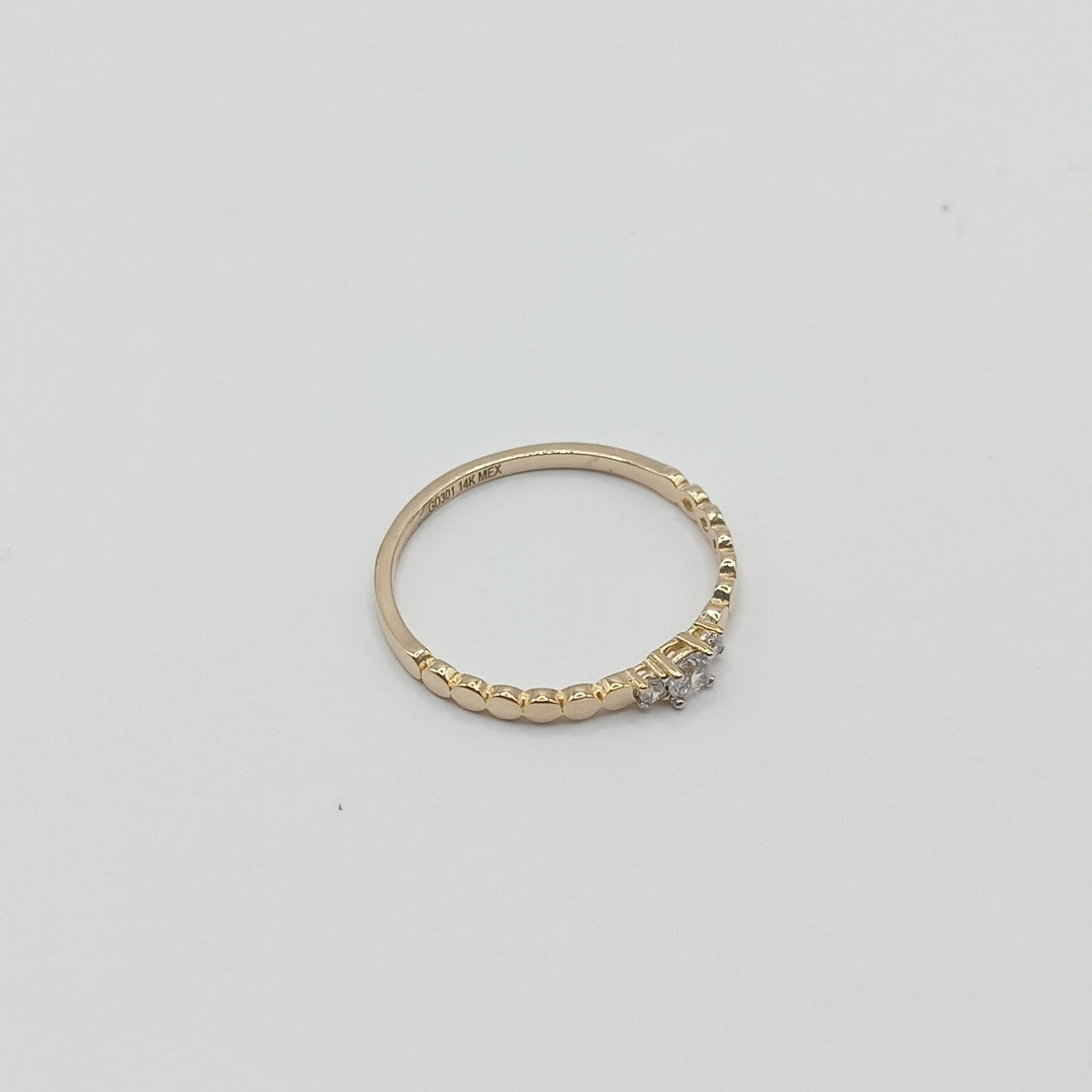 ANILLO ANILLITO C CIRCONIAS 14K 6.5 TALLA 1.1 GR (NUEVO)