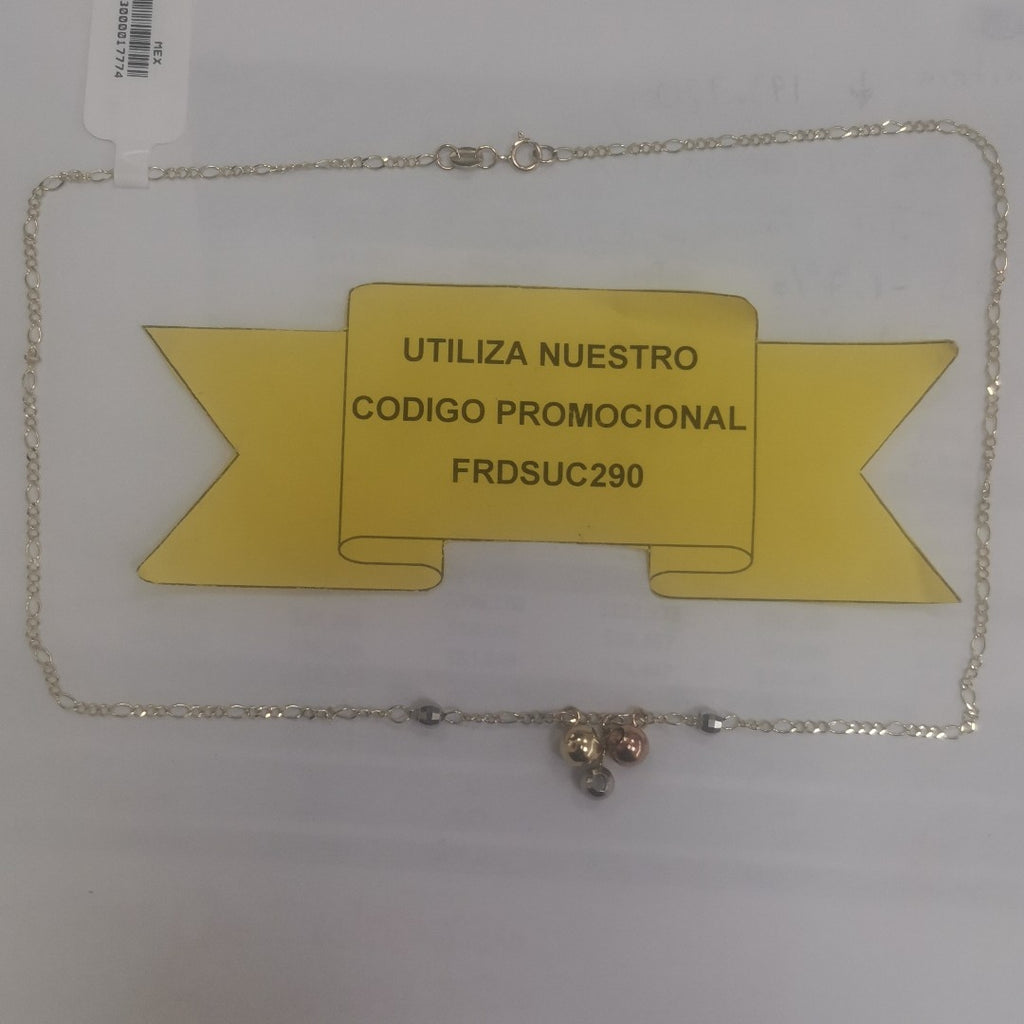 CADENA GARGANTILLA 3X1 CON ESFERAS COMBINADAS 14K 45 CM 3.1 GR (NUEVO)