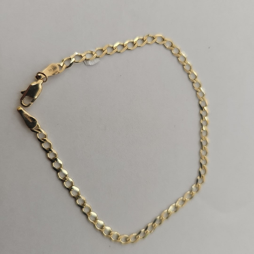 PULSERA TEJIDO BARBADA 14K 21 CM 3.9 GR (NUEVO)