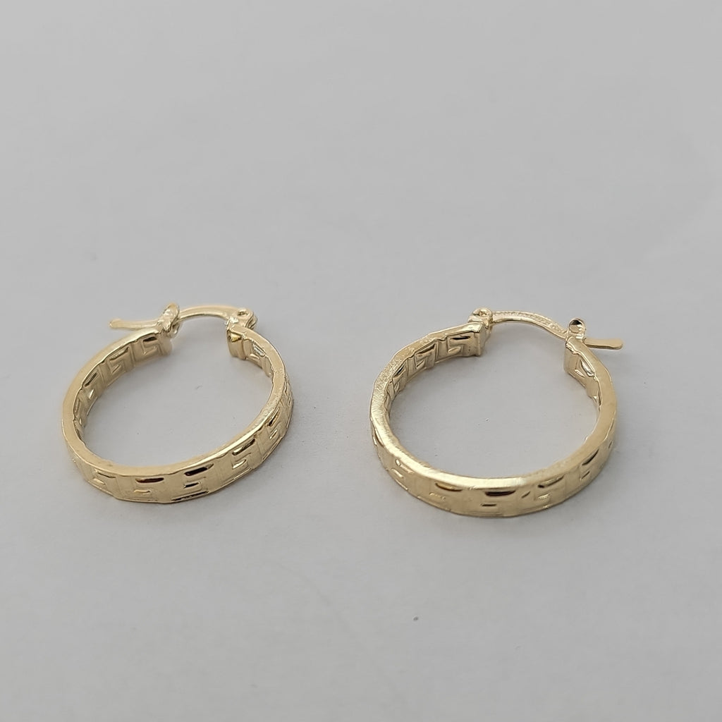 ARETES TEJIDO ARRACADAS TIPO GRECAS 14K 2.2 GR (NUEVO)