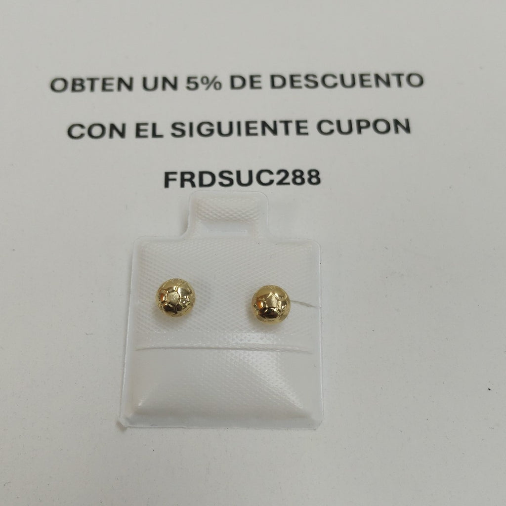 BROQUELES BROQUEL FIG BALON DE FUTBOL 14K 0.2387 GR (NUEVO)