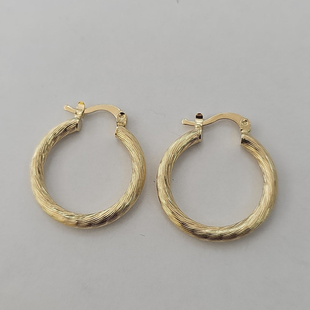 ARETES TEJIDO ARRACADAS ASTRIADAS 14K 3 GR (NUEVO)
