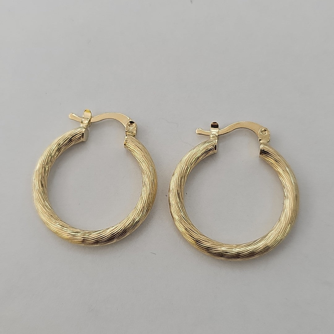 ARETES TEJIDO ARRACADAS ASTRIADAS 14K 3 GR (NUEVO)