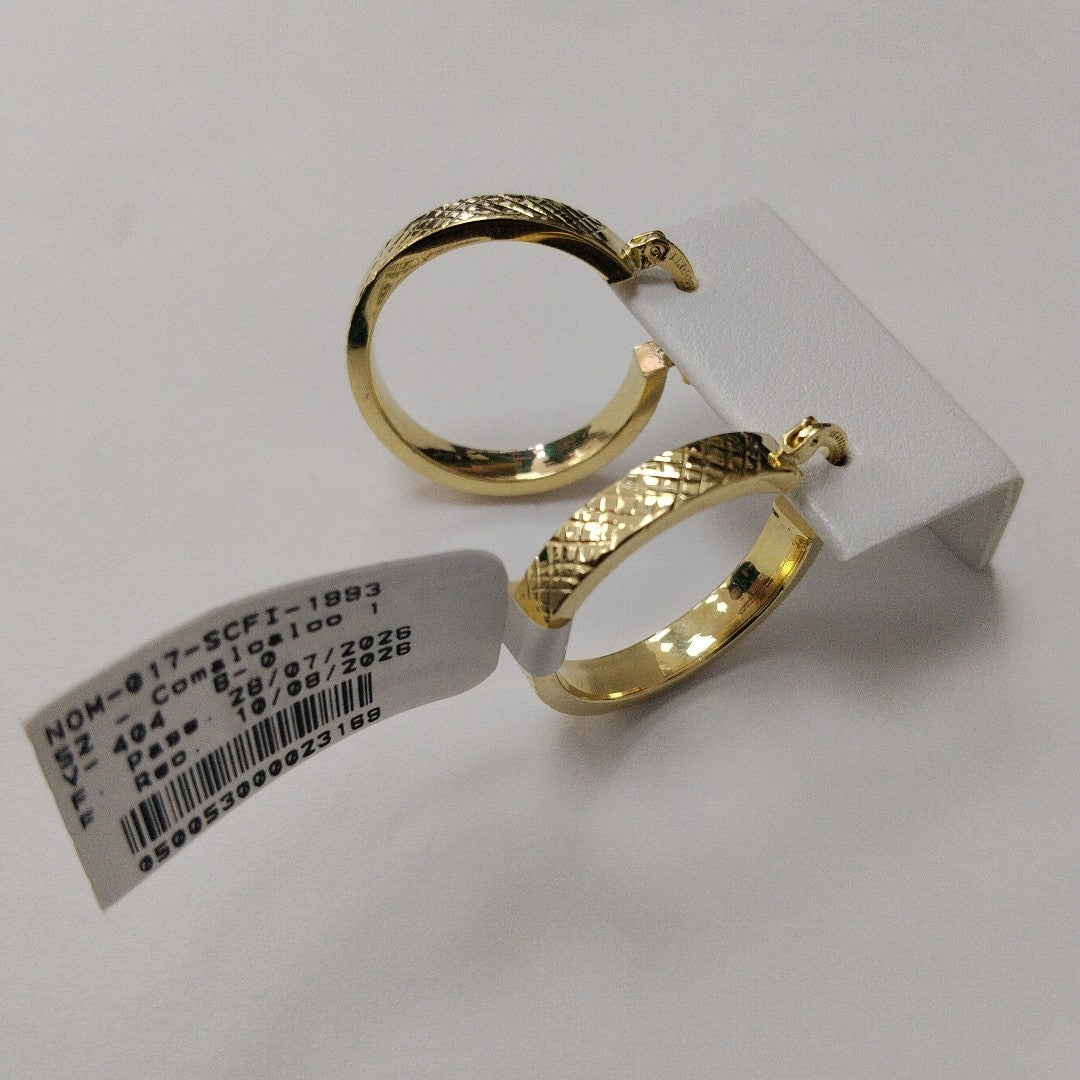 ARETES TEJIDO ARRACADAS FACETADAS 14K 2.8 GR (NUEVO)