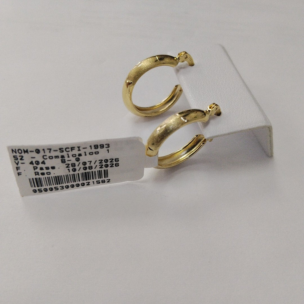 ARETES TEJIDO ARRACADA SATINADA 14K 2.5 GR (NUEVO)