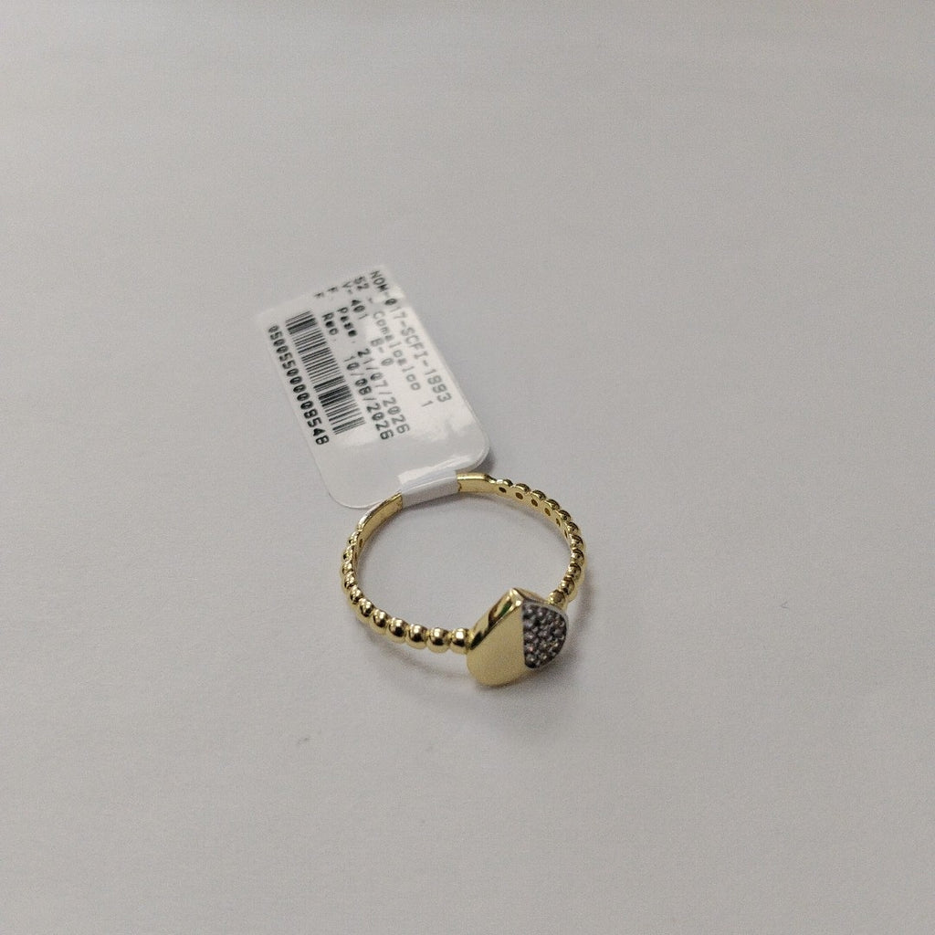 ANILLO ANILLITO FIG CORAZON C CIRCONIAS 14K 7 TALLA 1.6 GR (NUEVO)